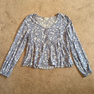 Blue floral blouse